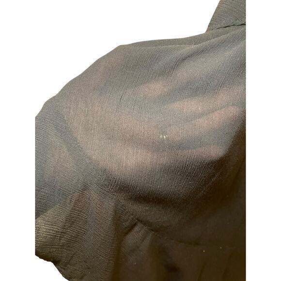 Free People Intimately Women Small Black‎ Ruffle Sleeve Blouse Top Flowy - Picture 5 of 8